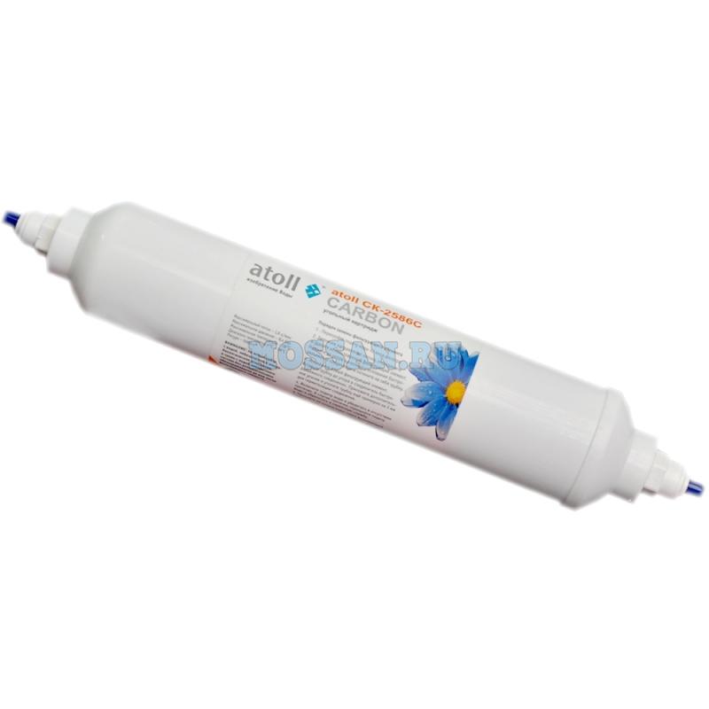 CK-2586C Угольный постфильтр atoll inline 2"х10" JG прям. 1/4"
