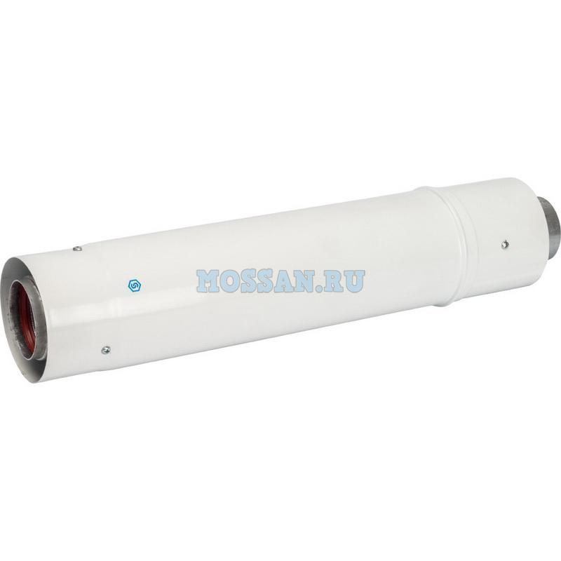 STOUT  Элемент дымохода  DN60/100 труба коаксиальная телескопическая 470-750 мм п/м, уплотнения и хомут в комплекте дымоходы