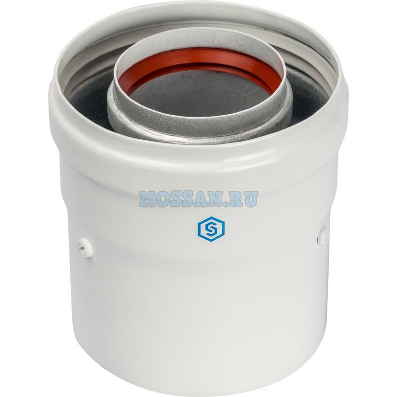 STOUT   Элемент дымохода DN60/100 адаптер для котла вертикальный коаксиальный (совместимый с Vaillant, Protherm NEW)(с логотипом) дымоходы
