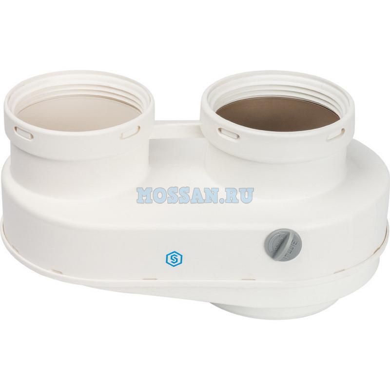 STOUT  Элемент дымохода DN80/80 адаптер для подкл. разд. труб (совместимый  Bosch (фланец ) PP-Ryton дымоходы
