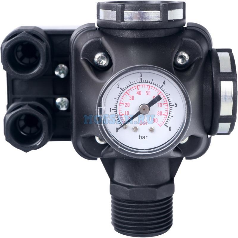STOUT  Реле давления для водоснабжения со встроенным манометром PM5-3W, 1-5 бар приборы управления