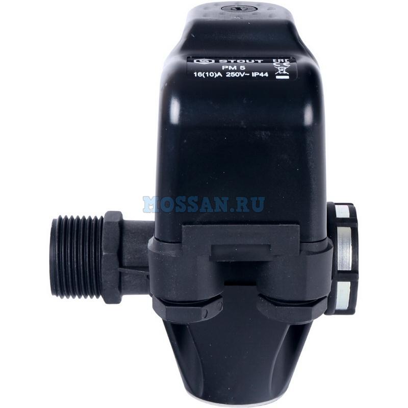 STOUT  Реле давления для водоснабжения со встроенным манометром PM5-3W, 1-5 бар приборы управления