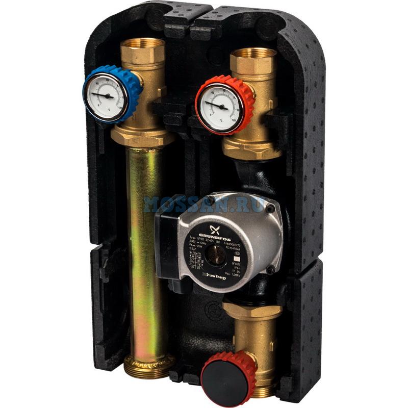 STOUT Насосная группа с прямым контуром 1" с насосом Grundfos UPSO 32-65 в теплоизоляции DN 32 Группы быстрого монтажа