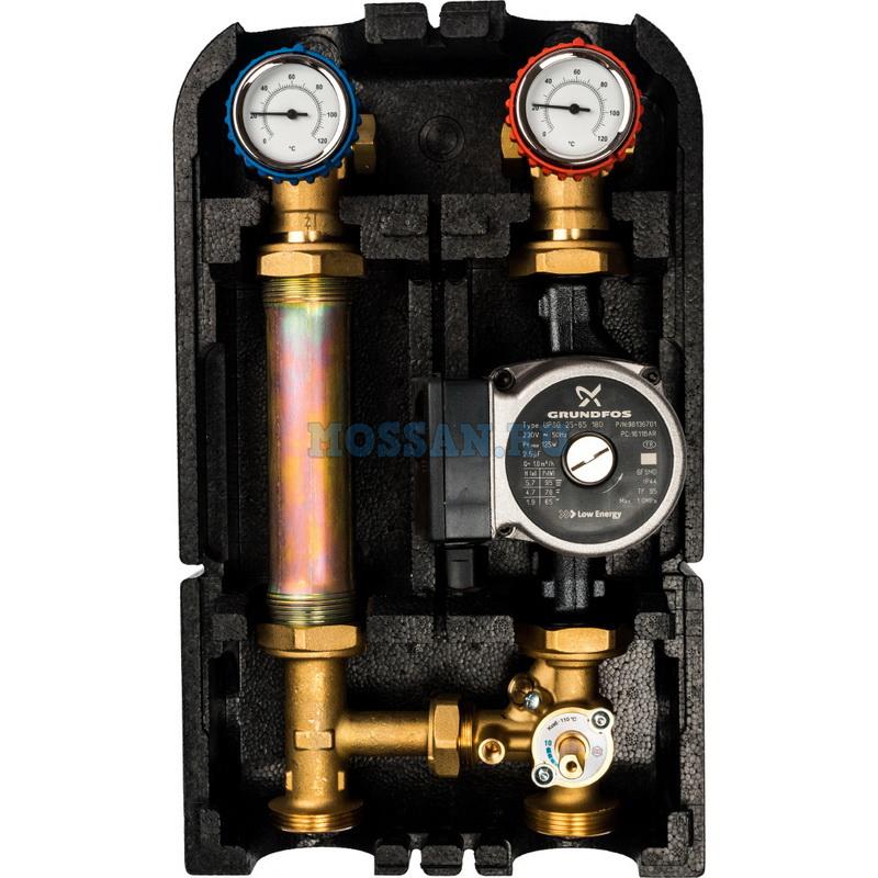 STOUT  Насосная группа со смесителем 1" с насосом Grundfos UPSO 25-65 Группы быстрого монтажа