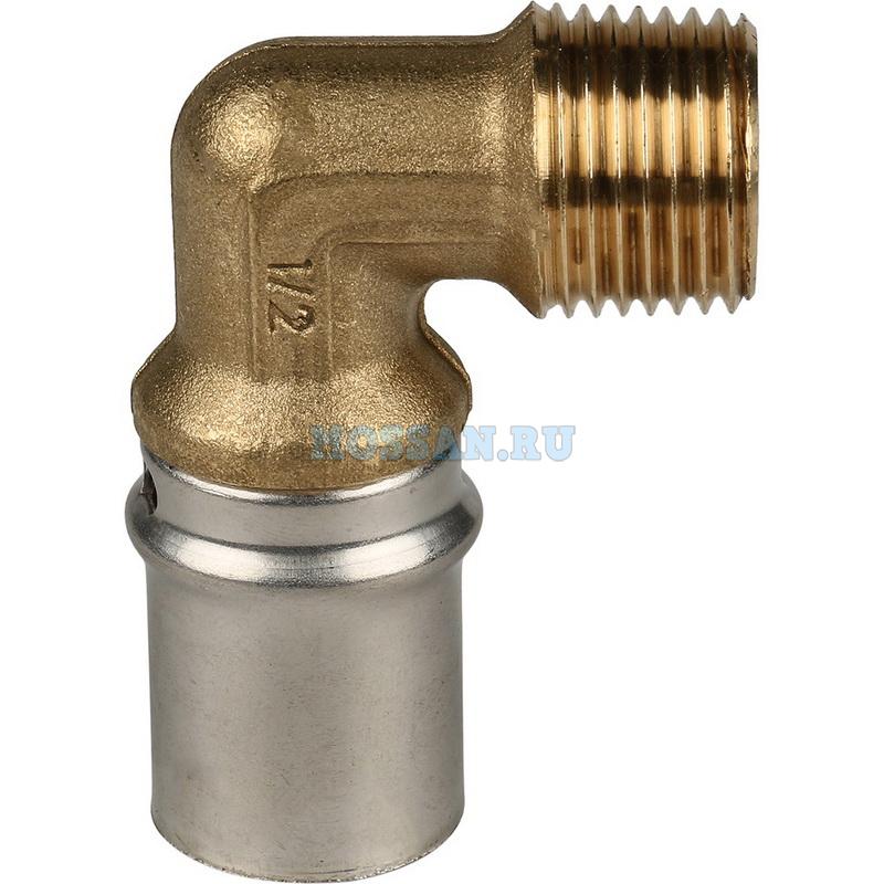 STOUT   Угольник-переходник с наружной резьбой 1/2"х20 для металлопластиковых труб прессовой Пресс-фитинги
