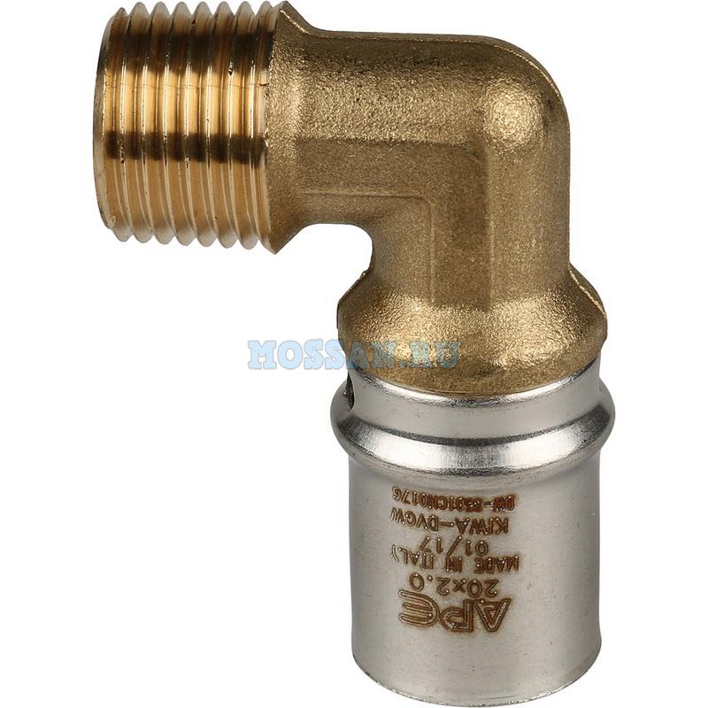 STOUT   Угольник-переходник с наружной резьбой 1/2"х20 для металлопластиковых труб прессовой Пресс-фитинги