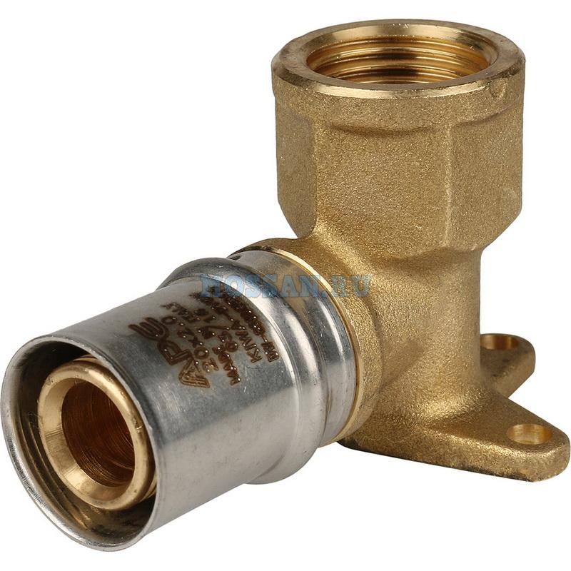 STOUT   Угольник настенный с креплением короткий 1/2"х20 для металлопластиковых труб прессовой Пресс-фитинги