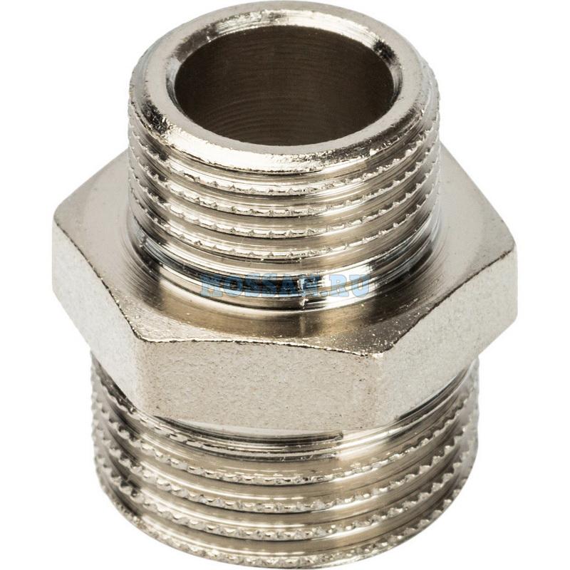 STOUT  Ниппель НН переходной никелированный 1/2X3/8 Резьбовые