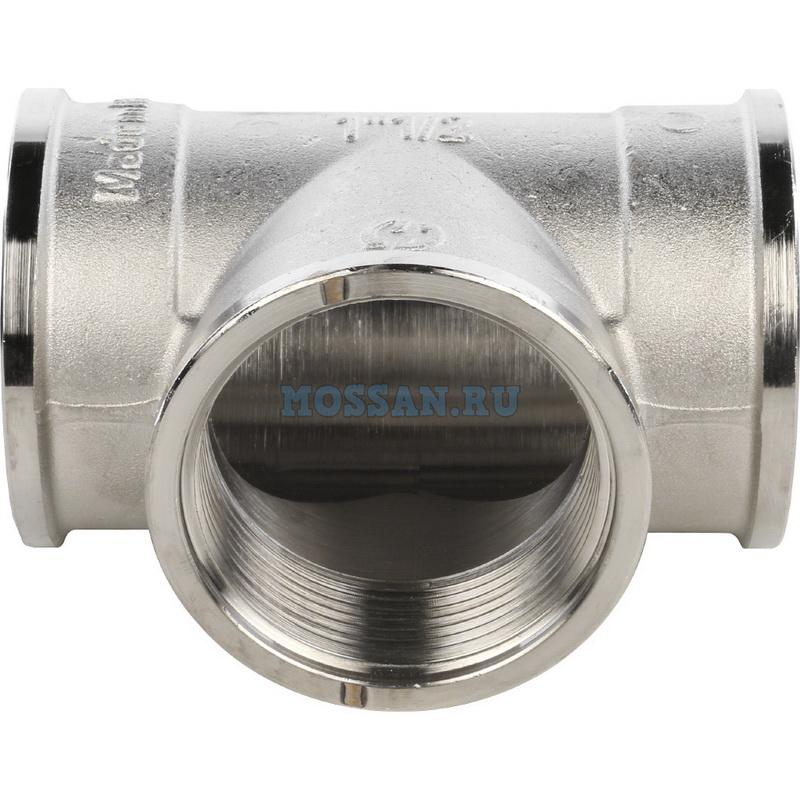STOUT  Тройник ВВ никелированный 1"1/2 Резьбовые