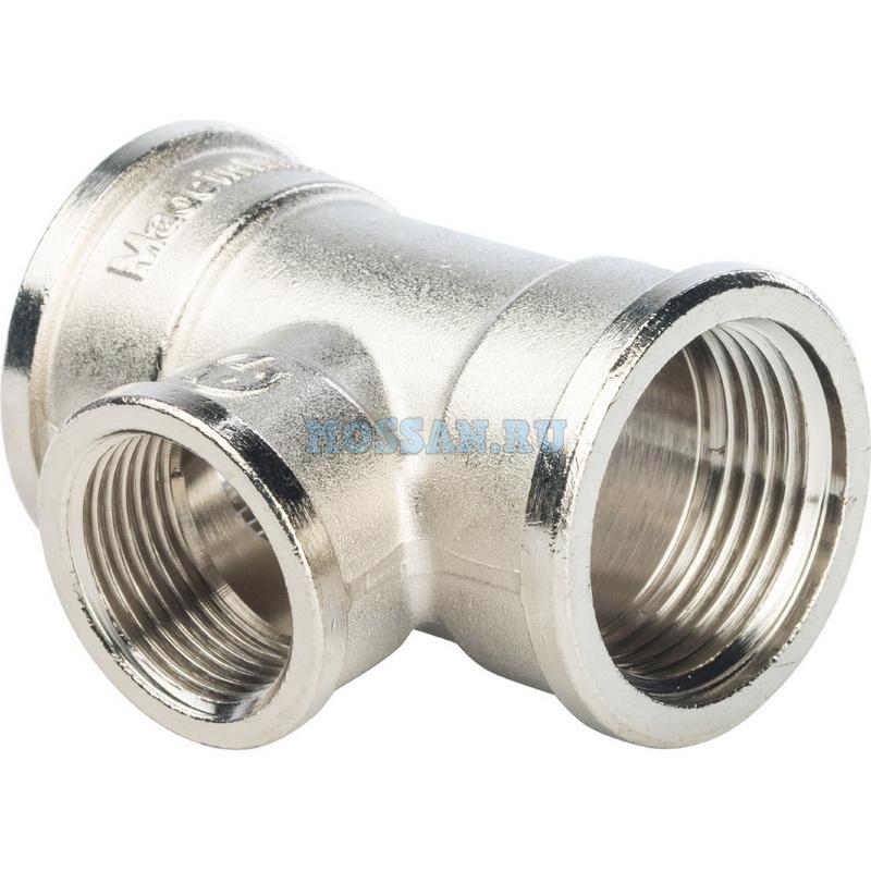 STOUT  Тройник ВВ переходной никелированный 1"X3/4X1" Резьбовые