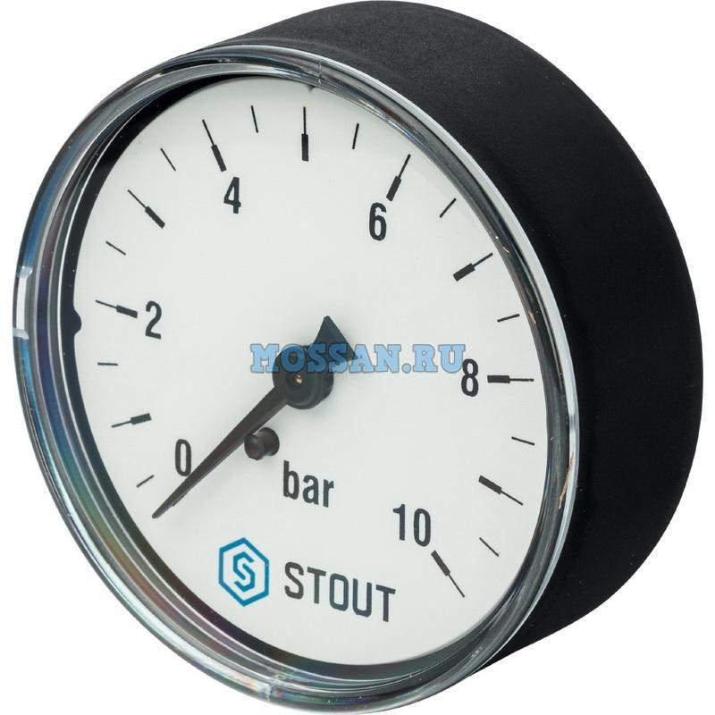 STOUT  Манометр аксиальный. Корпус Dn 63 мм 1/4", 0...10 бар, кл.2.5 Манометры