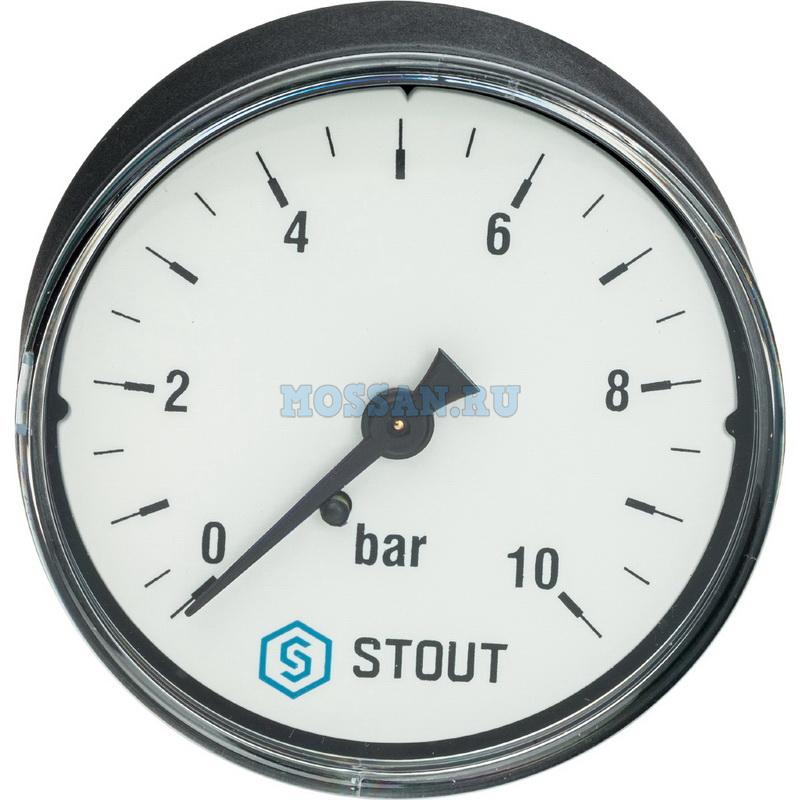 STOUT  Манометр аксиальный. Корпус Dn 63 мм 1/4", 0...10 бар, кл.2.5 Манометры