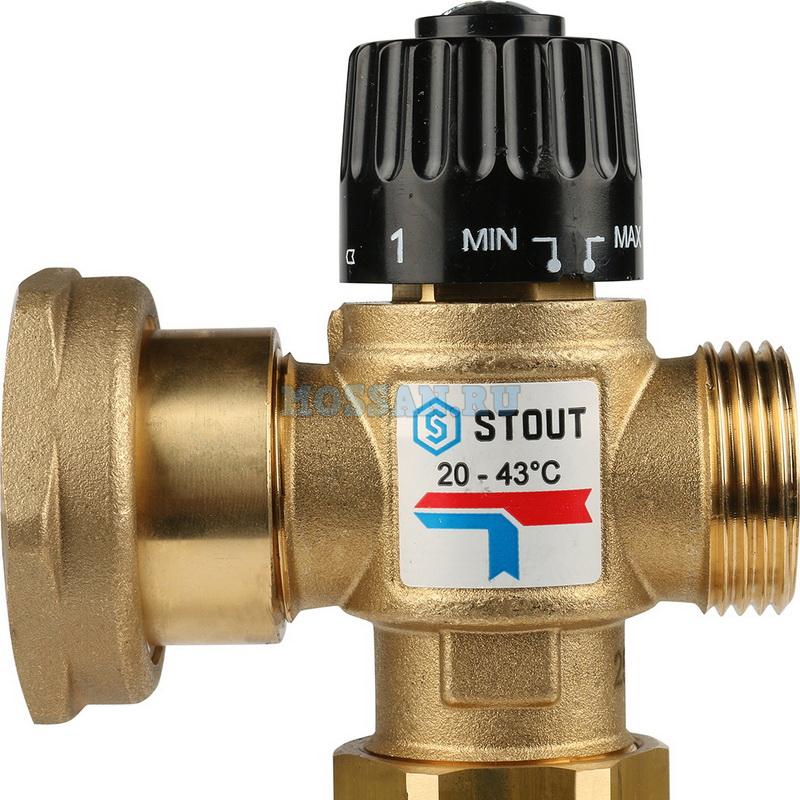 STOUT  Насосно-смесительный узел с термостатическим клапаном 20-43°C, без насоса Группы быстрого монтажа
