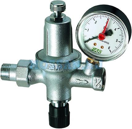 Автоматический редуктор с манометром 1/2", 0-6 бар