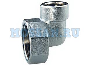 Переходник угловой, хром.,  1"ВР x 3/8"ВР