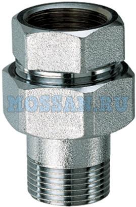 Прямой трехсоставной фитинг 3/8" (ВР-американка)