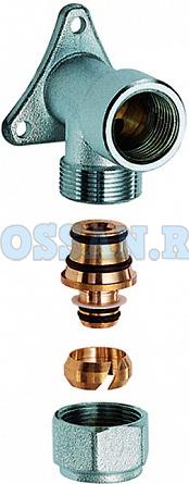 Настенный угольник 1/2" ВР с концовкой для м/п труб 16х2