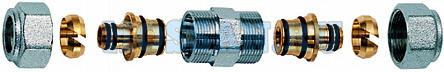 Переходник 1/2" с двумя концовками для м/п труб 20х2