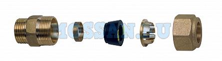 Переходник с концовк 1/2". Для мед.труб o 15