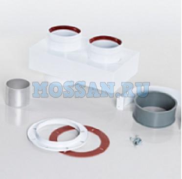 Адаптер 60x100/2x80 для подключения раздельных труб