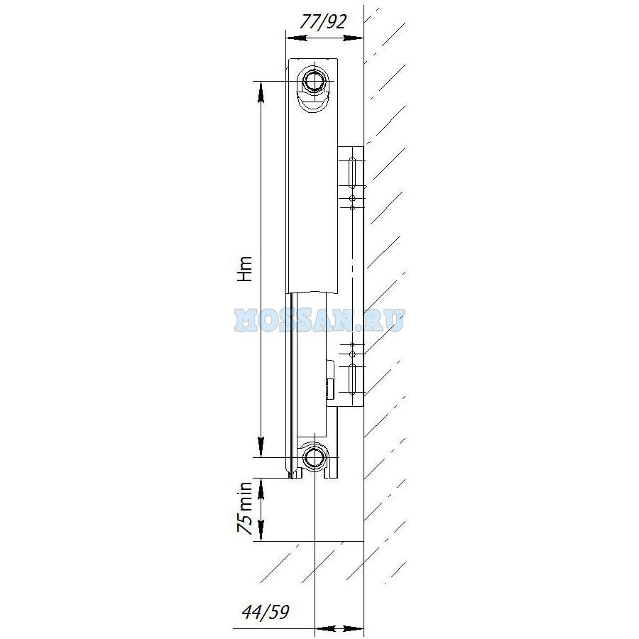 Стальной панельный радиатор AXIS 11 500x 600 Classic
