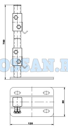 твек.11.9.new. Кронштейн напольн. для 11,11У, 22 (Copa, Axis) наружный